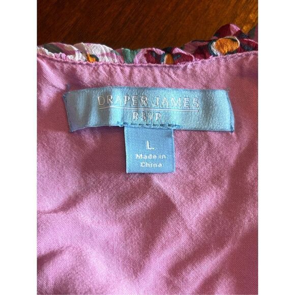 Draper James RSVP Large purple floral tiered maxi off shoulder flowy dress - Picture 8 of 9